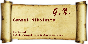Gansel Nikoletta névjegykártya